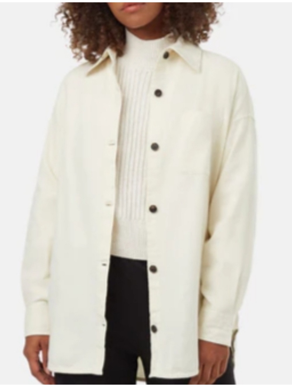 Tentree Organic Cotton Long Sleeve Button-Up Shirt in Off-White